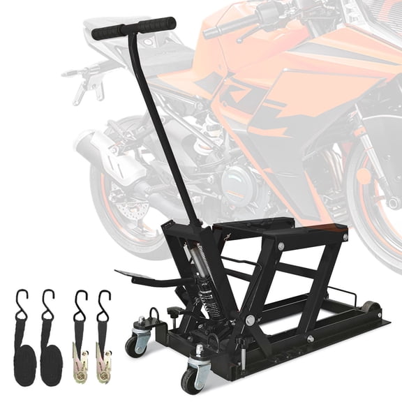 S-HOME Hydraulic Motorcycle Lift Jack with 1500 LBS Capacity and Portable Design, Ideal for ATV UTV Repairs