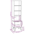 thumbnail image 4 of vidaXL Bibliothèque New York Gris Bois de Pin Massif, 4 of 4