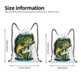 thumbnail image 2 of Xecao Big bass fish Pattern Sports Drawstring Backpack - String Swim Gym Bag with Wet Proof Pocket for Women&Men-Medium, 2 of 6