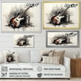 thumbnail image 4 of Designart "Charcoal Guitar Vibrations Shades of Brown III" Entertainment Framed Wall Art - Vintage Grey Music Living Room Framed Canvas Art, 4 of 6