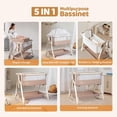 thumbnail image 2 of JOYMOR 5 in 1 Bedside Bassinet with Changing Table, 7 Height Adjustable, Convert to Rocking Mode for Newborn, 2 of 9