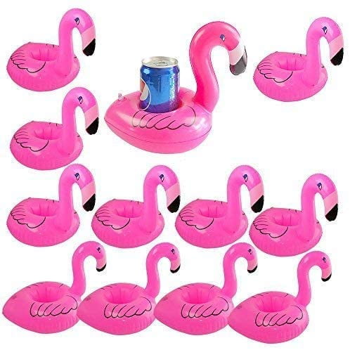 Inflatable Flamingo Coaster with 1 Patch Kit Set of 2 Pink BFU 4 Cavities Inflatable Flamingo Drink Holder