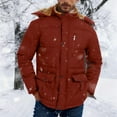 thumbnail image 2 of Xcmzpl Men's Winter Coat Warm Parka Jacket with Faux Fur Removable Hood Windproof Fleece Lined Warm Winter Jacket Outwear with Pockets, 2 of 9