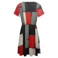thumbnail image 5 of Geometric Abstract Art Red Black Grey Red Women's Dress Short Sleeve Summer Sundress Summer Women Clothes, 5 of 7