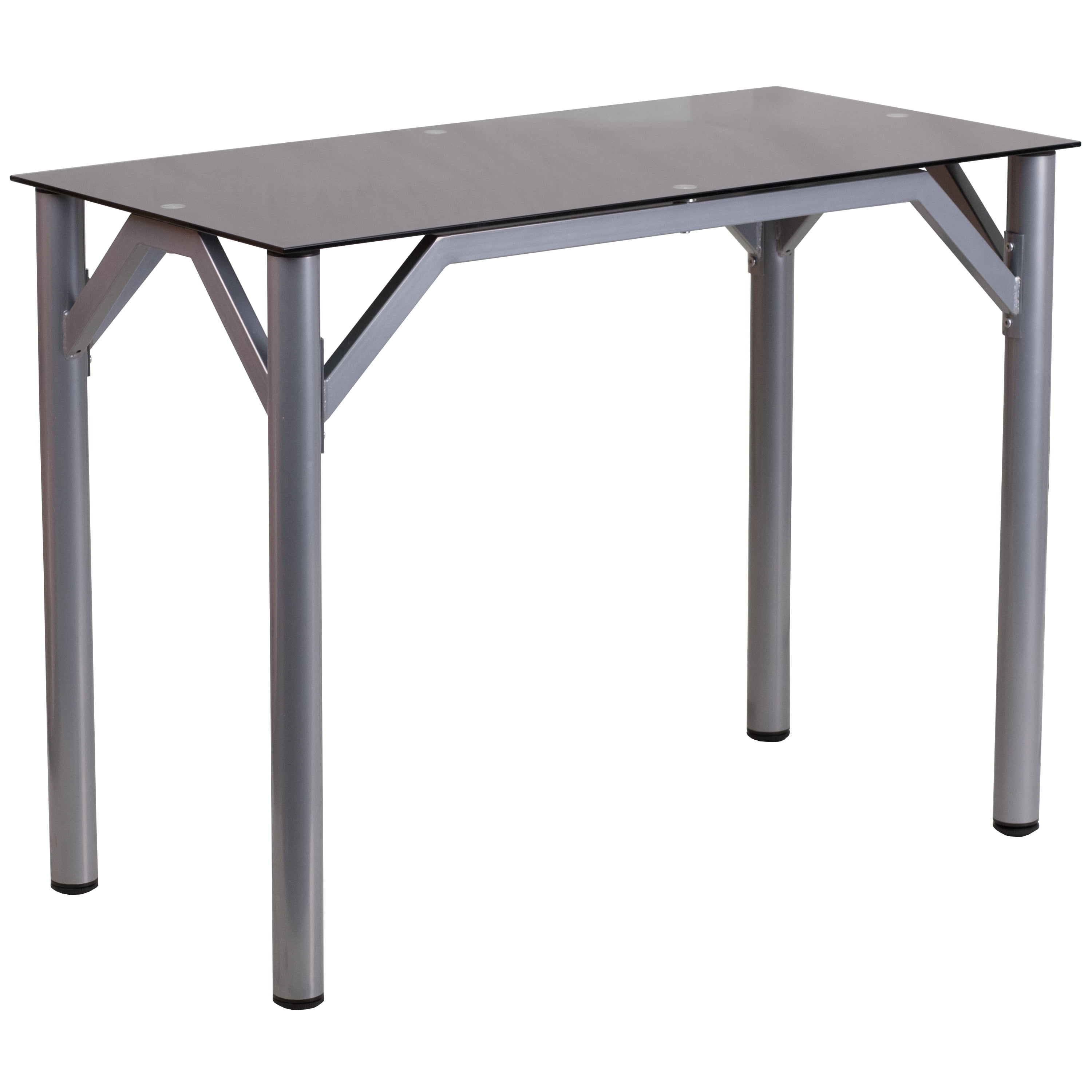 Flash Furniture Contemporary Desk with Dark Gray Tempered Glass 