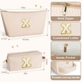 thumbnail image 3 of DAKIMOE Makeup Bag Cosmetic Bags Organizer Personalized Initial Travel Essentials Toiletry Bag for Birthday Christmas Girlfriend Teacher Valentines Day Gifts, 3 of 9