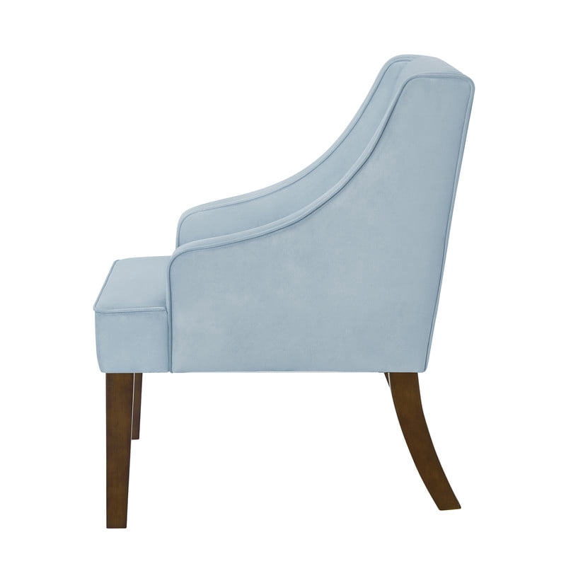 Mid Century Modern Accent Chair, Upholstered Fabric Armchair with Solid Wood Legs, Comfy Lounge Reading Chair for Living Room, Bedroom, Office, Seaglass