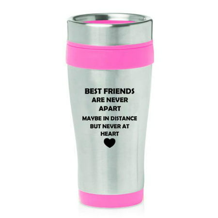 16 oz Insulated Stainless Steel Travel Mug Best Friends Long Distance Love