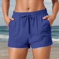 thumbnail image 2 of 2025 Shorts pour Femmes Shorts de Course Décontractés Unis Shorts à Cordon de Serrage avec Poches Shorts de Plage Tissés Simples Shorts à Manches Courtes pour Femmes, 2 of 7