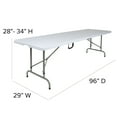 thumbnail image 4 of Flash Furniture Kathryn 8' Rectangular Adjustable Plastic Folding Event Table with Handle, White, 4 of 9