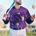 thumbnail image 6 of Balery Astronaut Baseball Jersey for Men Casual Button Down Shirts Short Sleeve Active Team Sports Uniform-3X-Large, 6 of 9