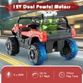 thumbnail image 3 of OLAKIDS 12V Ride on UTV, Battery Powered Off-Road Kids Electric Vehicles with Remote Control, Music, Horn, MP3, Lights, 3 Speeds, Soft Start, Ride on Truck for 3+ Boys Girls, 3 of 9