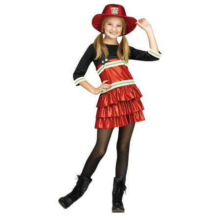 Fun World Tween Girls Chief Cutie Costume Fire Fighter Costume 8-10