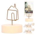 thumbnail image 1 of EOTVIA Table Number Holder,10Pcs Table Card Holder Retro House Shape Cute Design Business Card Photo Holder For Office Home Desktop Decoration,Card Stand, 1 of 8