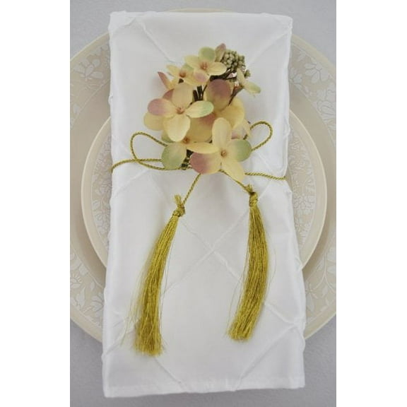Wedding Linens Inc. 10 pcs 20"x 20" Premium Pintuck Taffeta Table Linen Napkins for Party Wedding Reception Catering Dining Home Restaurants - White