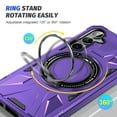 thumbnail image 5 of Allytech Samsung Galaxy S23 Plus Hybrid Durable Protective Case with 360 Degree Rotatable Ring Stand Holder, Fit Magnetic Car Mount Wireless Charging, Hard PC Back Cover Shockproof Case, Purple, 5 of 8
