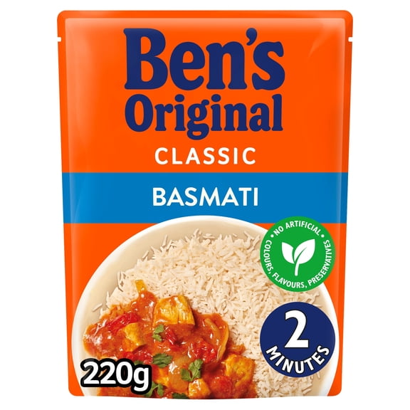 Ben's Original Basmati Microwave Rice 220g, Imported from Britain