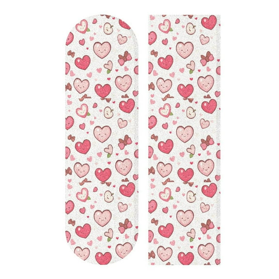 33.1" x 9.1" Tape Skateboard Scooter Grip Tape Skateboard Griptape Sheet Cartoon Pink Hearts Pattern