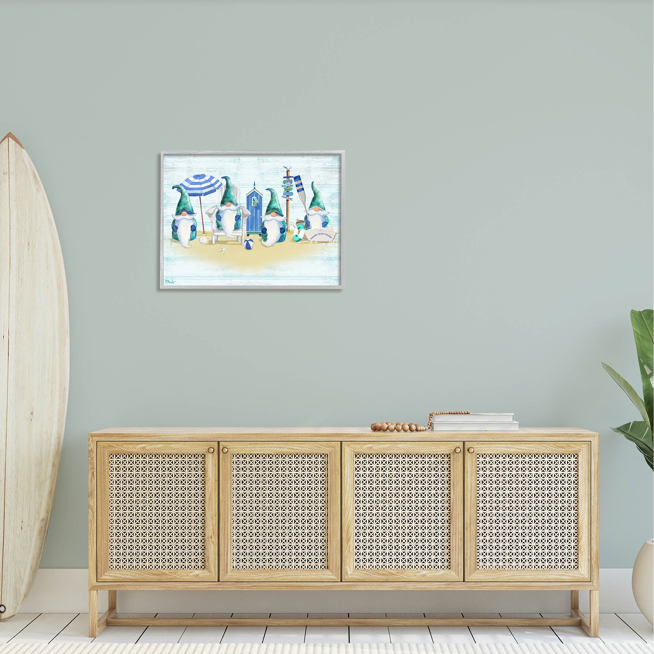 Gnome Family Nautical Scene Fairy Tales & Fantasy Graphic Art Gray Framed Art Print Wall Art