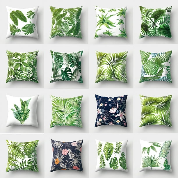 SPRING PARK Fresh Monstera Leaves Tropical Leaves Throw Pillow Cover ...