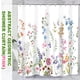 thumbnail image 5 of Dznils Cortina Shower de Tela Floral Blanca Cortina de Baño de Acuarela con Ganchos, Rosa, 72 x 72, 5 of 13