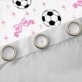 thumbnail image 4 of Erosebridal Pink Bowtie Soccer Black Out Curtains, Cute Sport Curtains Pack of 2 (42x63 Each) for Girls and Boys, 4 of 6