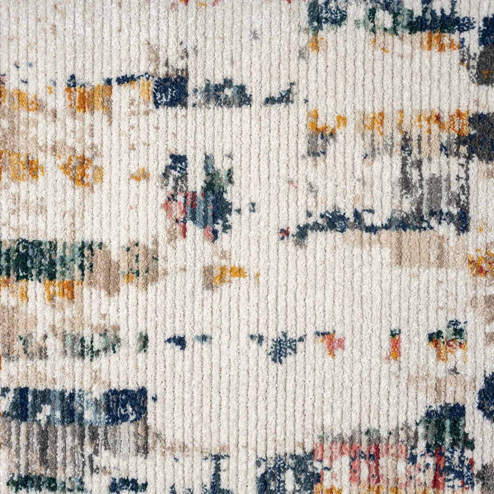 Ox Bay and Evette Rios Bellamy 5' x 7' Blue/Orange Abstract Durable Performance Indoor Area Rug