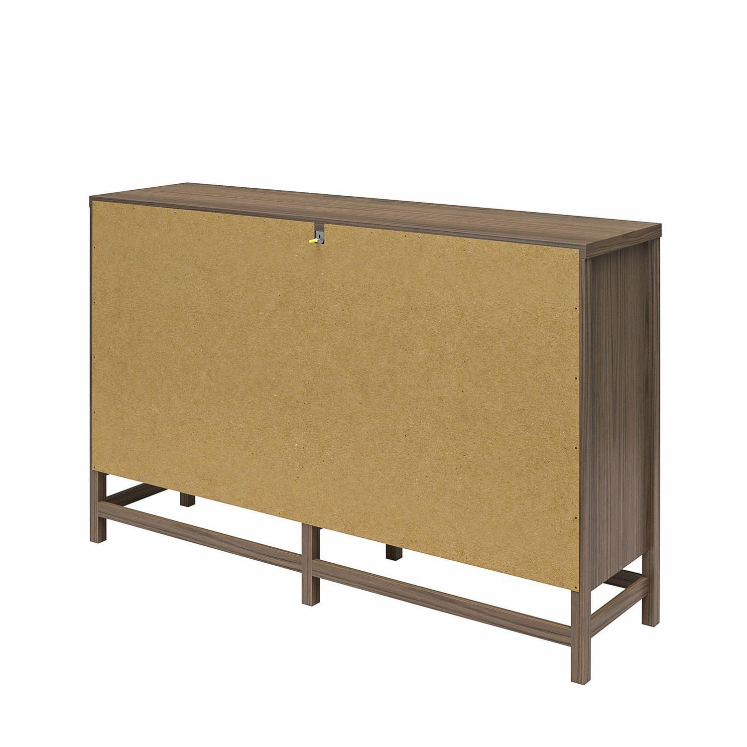 Lennon 6 Drawer Dresser, Medium Brown and Faux Rattan