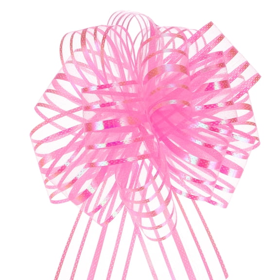 10pcs 6 Inch Large Pull Bow Gift Wrapping Bows Ribbon Organza Pink for Wedding Baskets Party