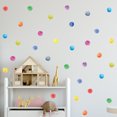 thumbnail image 2 of Adhesivo de pared de puntos de color, Adhesivo de pared de puntos para habitación de niños/bebés, Adhesivo de pared de acuarela para habitación de niña, Adhesivo de pared de círculo extraíble para de TUNC Sencillez, 2 of 5