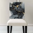 thumbnail image 3 of Abstract Art Chair Covers Set of 4 Gold Grey Gradient Marble Texture Chair Back Covers Stretch Removable Washable Chairs Slipcovers Chair Protector for Dining Room Kitchen Party Decor, 3 of 5