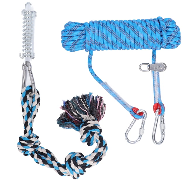 Cuerda para poste de resorte para perros, poste de resorte de 49,2 pies, juguete de cuerda colgante para perros, poste de resorte, juguete de cuerda para perros, salida de alta intensidad