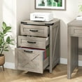 thumbnail image 4 of 3 Drawer Small File Cabinet, Farmhouse Vertical Filing Cabinet Fits Letter and A4 Size, Under Desk Wooden File Cabinets for Home Office, Printer Stand, Grey, 4 of 16