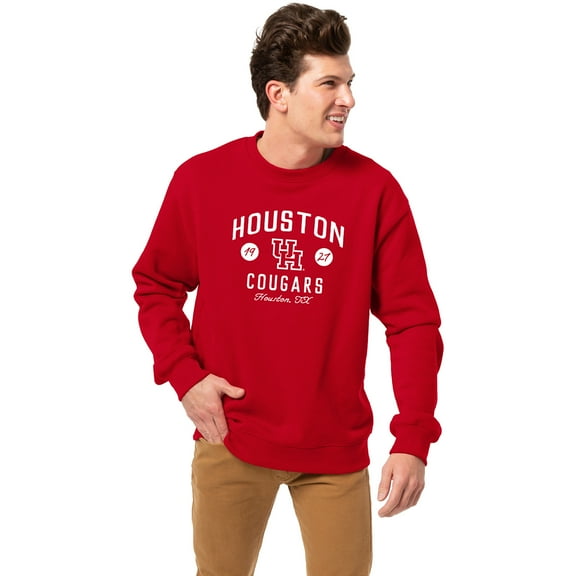 Men's-League Collegiate Wear Red Houston Cougars Essentials 2.0 Pullover Sweatshirt