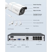Reolink RLK8-800B4 4K PoE 8-Channel NVR System, 4 Plug-in Cameras, 2TB HDD, Smart Detection, Continuous Recoding