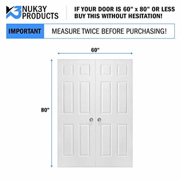 Magnetic Screen Door Mesh Curtain Fiberglass Design Full Frame Velcro with Upgrade Magnets (60 X 80)