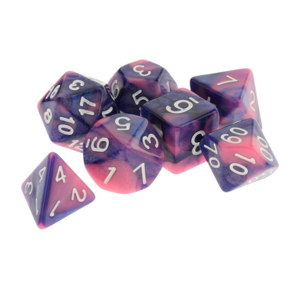 7/set Acrylic Multi Side Numeral Dice D8 D10 D12 D20 for Party Board