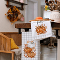 thumbnail image 2 of New Arrivals 2PCS Fall Kitchen Towels Set of 2, Orange Pumpkin Grey Check Autumn Dish Drying Dishcloth, 2 of 7