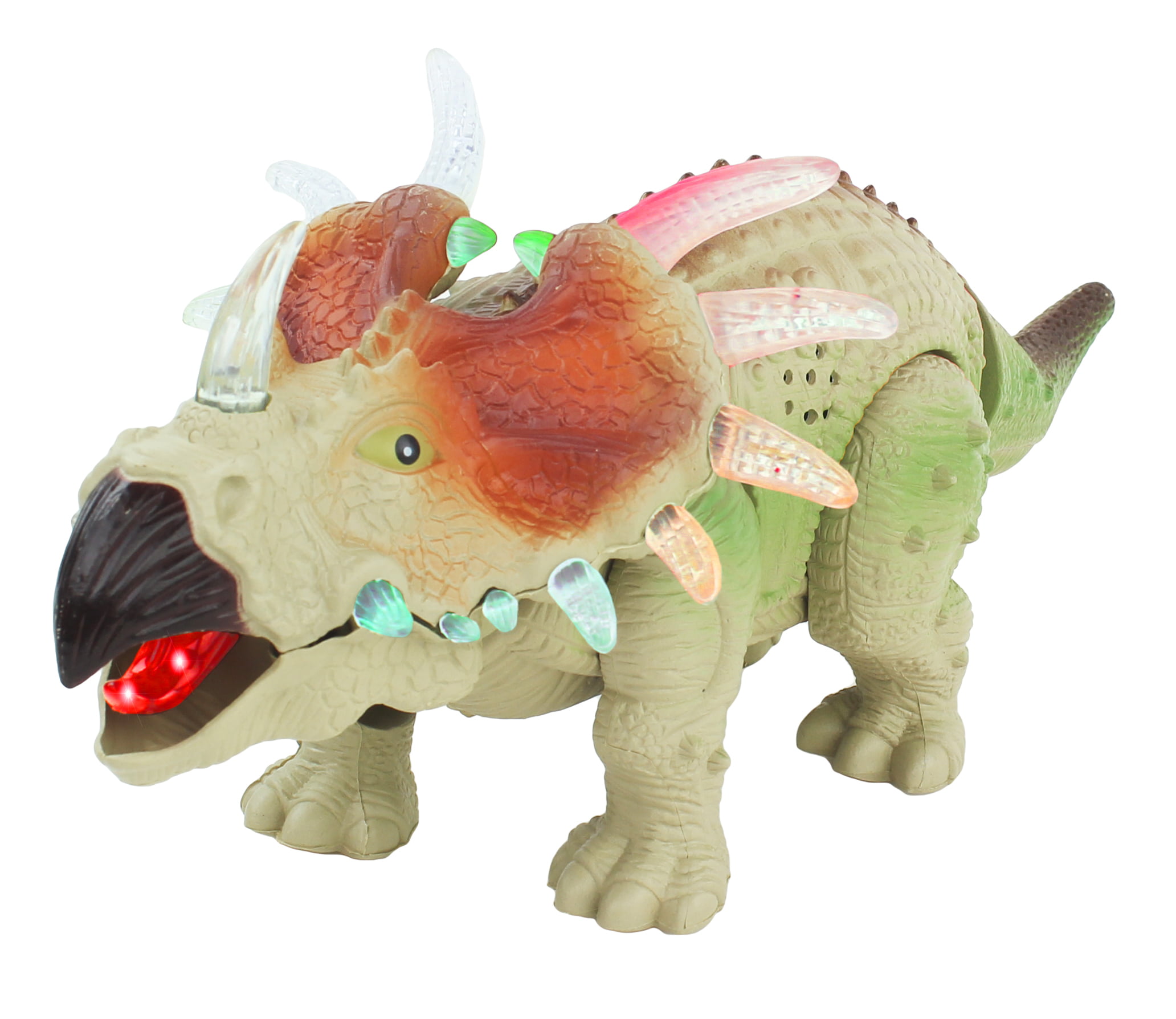 Walking Triceratops Dinosaur Figure With Lights Sounds Real Movement Kids Toy US 