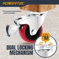 thumbnail image 4 of POWERTEC 2-inch Swivel PU Plate Casters, Red, 4PK, 17212, 4 of 8