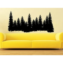 Pine Trees Wall Decal Forest Landscape Nature Vinyl Sticker Christmas Decor