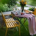 thumbnail image 4 of ZYPPPA  Outdoor Bench, 47" Iron Steel Frame Garden Bench with Mesh Pattern and Plastic Backrest Armrests, Patio Bench for Garden Park Yard Front Porch Patio, Yellow, 4 of 17