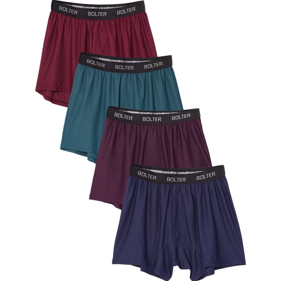 Bolter Men's 4 Pack Performance Boxers Shorts (Small, Darks)