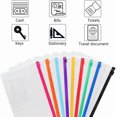 thumbnail image 3 of YWC-24 Pcs Enveloppe Poly Fermeture à Glissière, Enveloppe Plastique, Enveloppes Réutilisables, 9 x 4.7 Pouces, Taille A6, 10 Couleurs, pour Fournitures de Bureau, 3 of 4