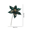 thumbnail image 6 of CuiLiyq Christmas Poinsettia, Artificial Glitter Christmas Flower Ornaments Floral Picks Stems for Christmas Tree Decorations Wedding Centerpiece (11.8 Inch), 6 of 6