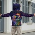 thumbnail image 6 of Uourmeti Galaxy Colorful Dinosaur Teens Casual Zip Up Hoodie Long Sleeve Soft with Pockets Comfy Trendy Top for Daily Use Size 12-14, 6 of 6