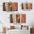 thumbnail image 4 of Designart "Amber Tinged Circular Dot Aboriginal Art V" Transitional Framed Wall Art Set Of 3 - White Abstract Transitional Frame Canvas Set For Living Room Decor, 4 of 6