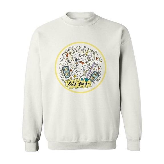 Let's Sing Unicorn Sweatshirt Women -Image by Shutterstock, Female 5X-Large
