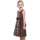 thumbnail image 2 of Vestido para Niña Marrón de Lunares con Contraste de Corazones Escuela Vacaciones Diario Casual 7 Años, 2 of 6