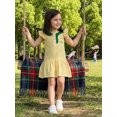 thumbnail image 5 of BemeyourBBs Toddler Baby Girl Golf Dress Outfits Summer Striped Dress Golf Embroidered Ruffled Trim Crew Neck Flying Sleeve A Line Dress, 5 of 9